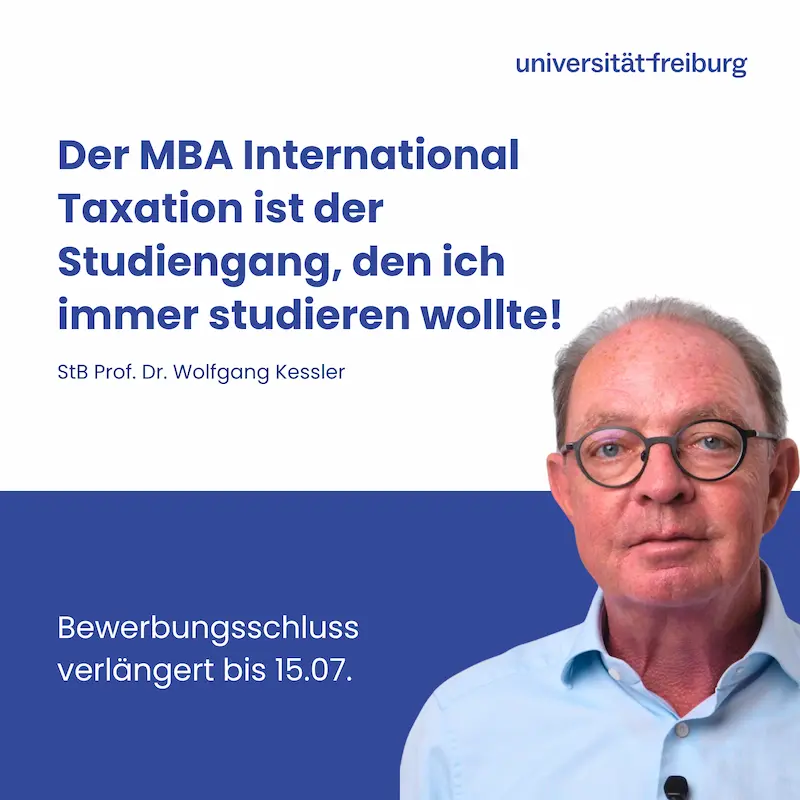 Verlängerung MBA International TaxationBewerbungsschluss 1507